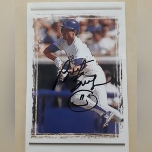 Vintage LA Dodgers signed photo autograph Brett Butler Kirk Gibson Vin Scully